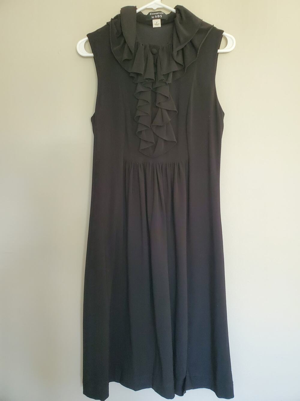 Vintage ABS Black Ruffle Mini Dress